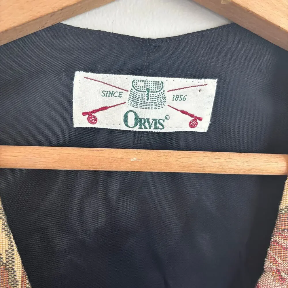 Vintage Orvis Dog Print Tapestry Vest Size Small - Picture 7 of 12